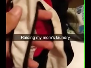 Playing with mom's panties