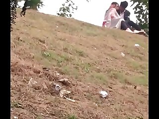 Indian lover kissing in park part 3
