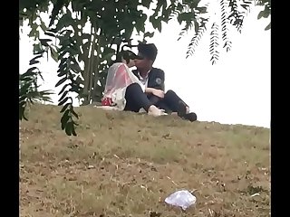 Indian lover kissing in park part 5
